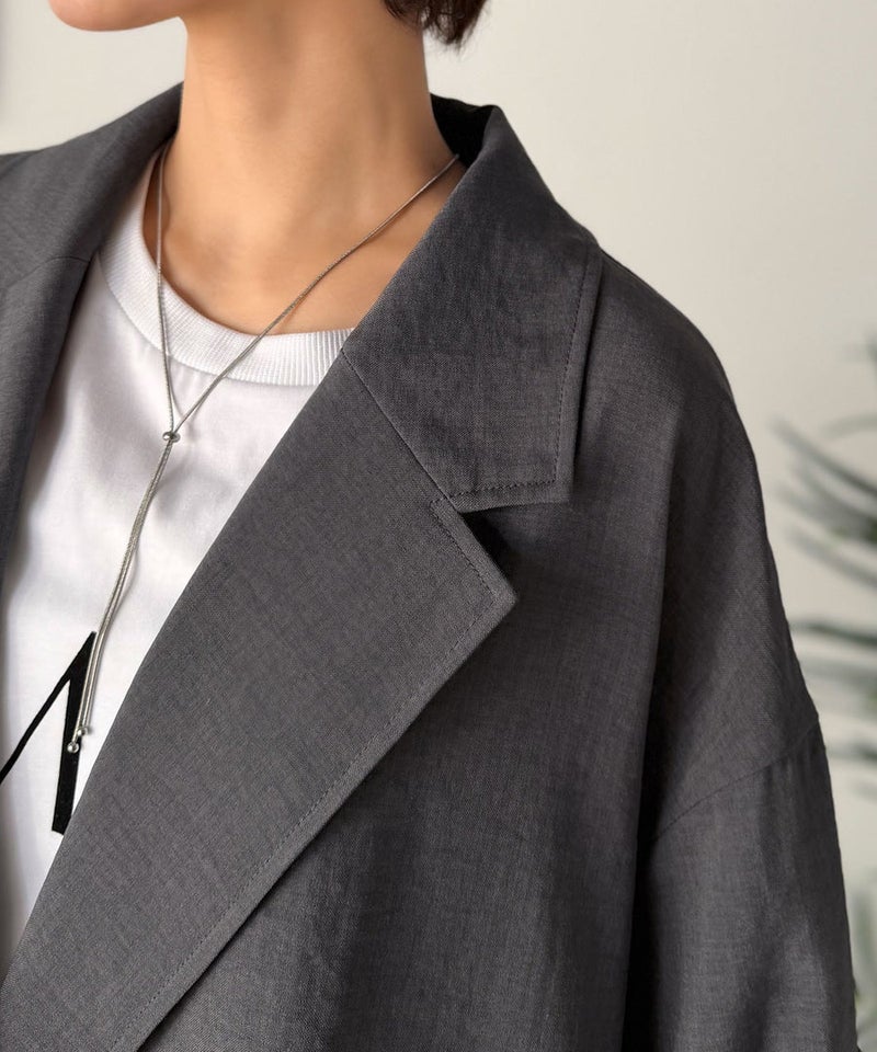 Classical Elf【UVカット・防シワ・接触冷感・吸水速乾機能付き】デイリーにもオフィスにも。ビッグシルエットハーフスリーブダブルジャケット(半袖)商品画像-35