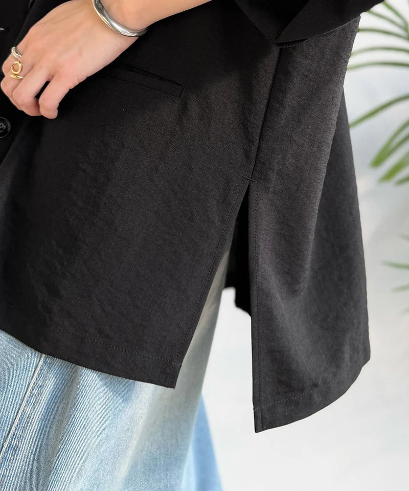 Classical Elf【UVカット・防シワ・接触冷感・吸水速乾機能付き】デイリーにもオフィスにも。ビッグシルエットハーフスリーブダブルジャケット(半袖)商品画像-40