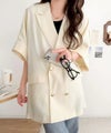 Classical Elf きちんと感も、抜け感も。夏に着られるテーラード。ショートスリーブオーバーサイズジャケット(半袖)商品サムネイル-8