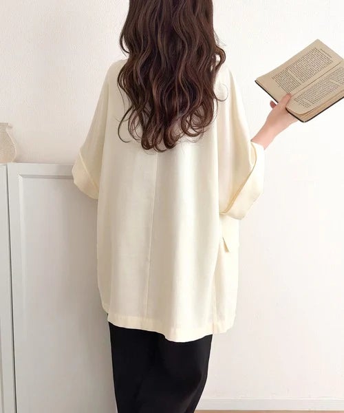 Classical Elf きちんと感も、抜け感も。夏に着られるテーラード。ショートスリーブオーバーサイズジャケット（半袖）商品画像-11