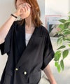 Classical Elf きちんと感も、抜け感も。夏に着られるテーラード。ショートスリーブオーバーサイズジャケット（半袖）商品サムネイル-23