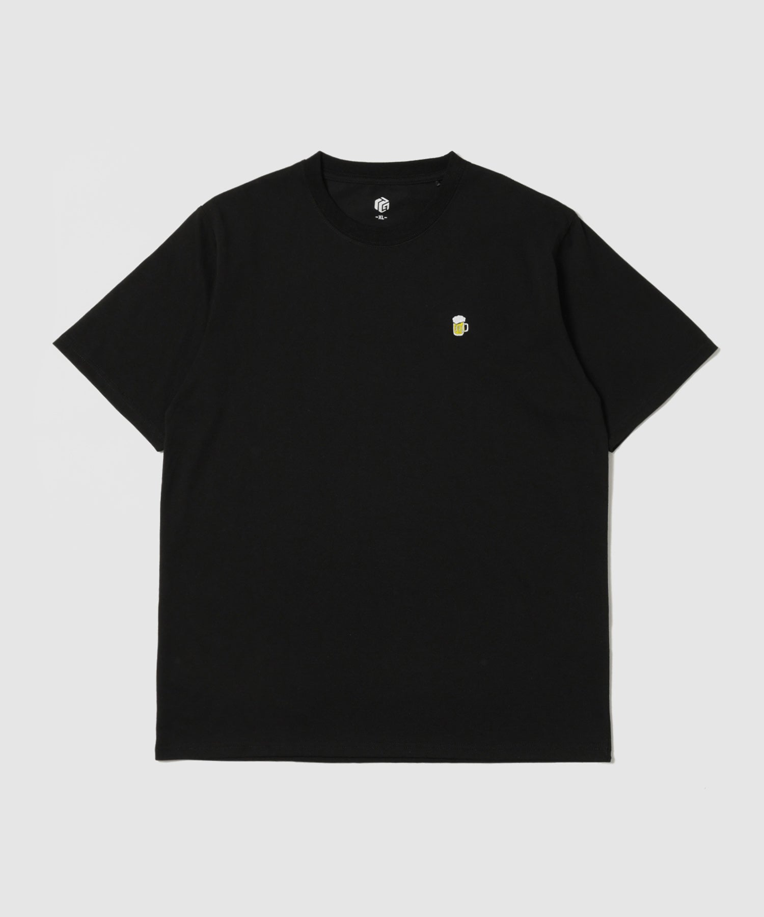 45R 天竺コットン クルーネック チビTシャツ R刺繍 ブラック サイズ3 T-GRAPHICS TC天竺 フードモチーフ ワンポイント刺繍 半袖Tシャツ メンズ