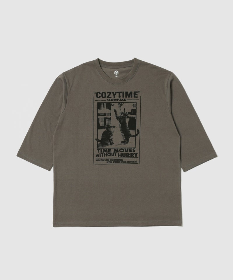 T-GRAPHICS  シンプルプリント 7分袖Tシャツ メンズ商品画像-1