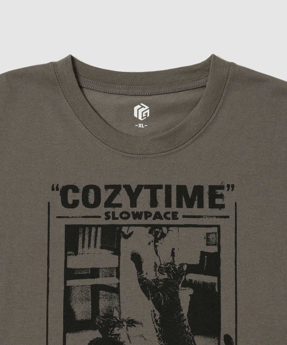 T-GRAPHICS シンプルプリント 7分袖Tシャツ メンズ