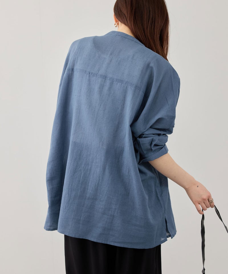 Free Nature インドファブリック 綿麻ベーシックシャツ レディース商品画像-8