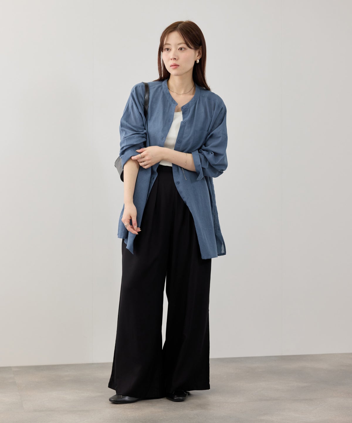 Free Nature インドファブリック 綿麻ベーシックシャツ レディース