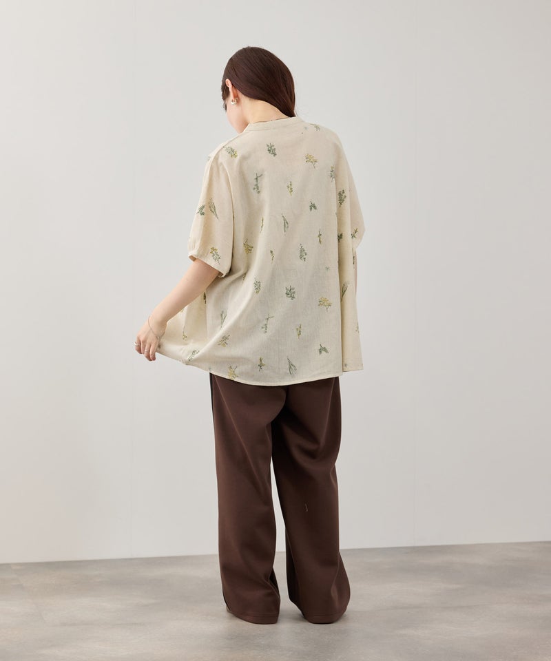 Free Nature インドファブリック 刺繍バンドカラーブラウス レディース商品画像-12