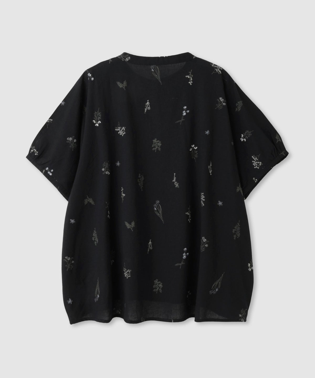 Free Nature インドファブリック 刺繍バンドカラーブラウス レディース