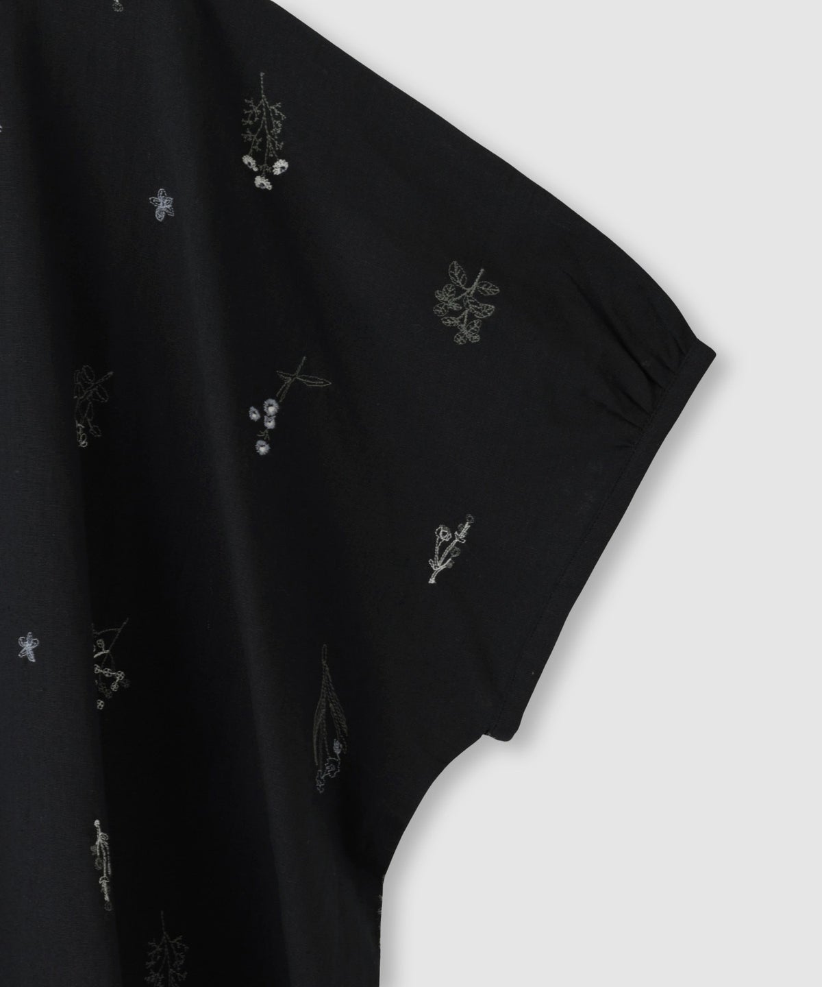 Free Nature インドファブリック 刺繍バンドカラーブラウス レディース