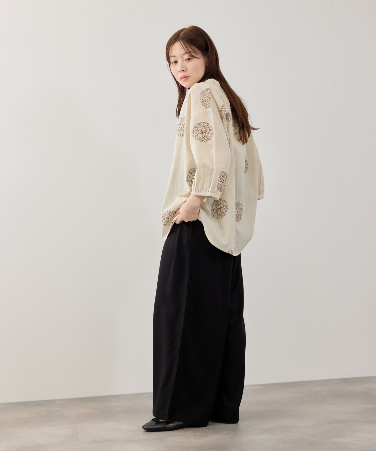 Free Nature インドファブリック 刺繍プルオーバー レディース