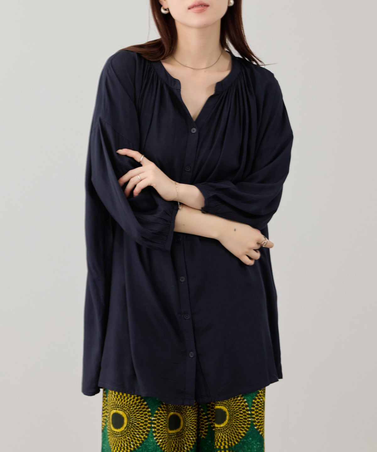 Free Nature インドファブリック 7分袖チュニック レディース