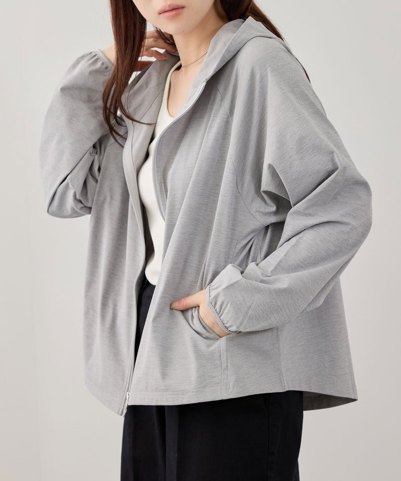 [期間限定価格]NAVY  SARARI 天竺UVカットパーカー レディース商品画像-3