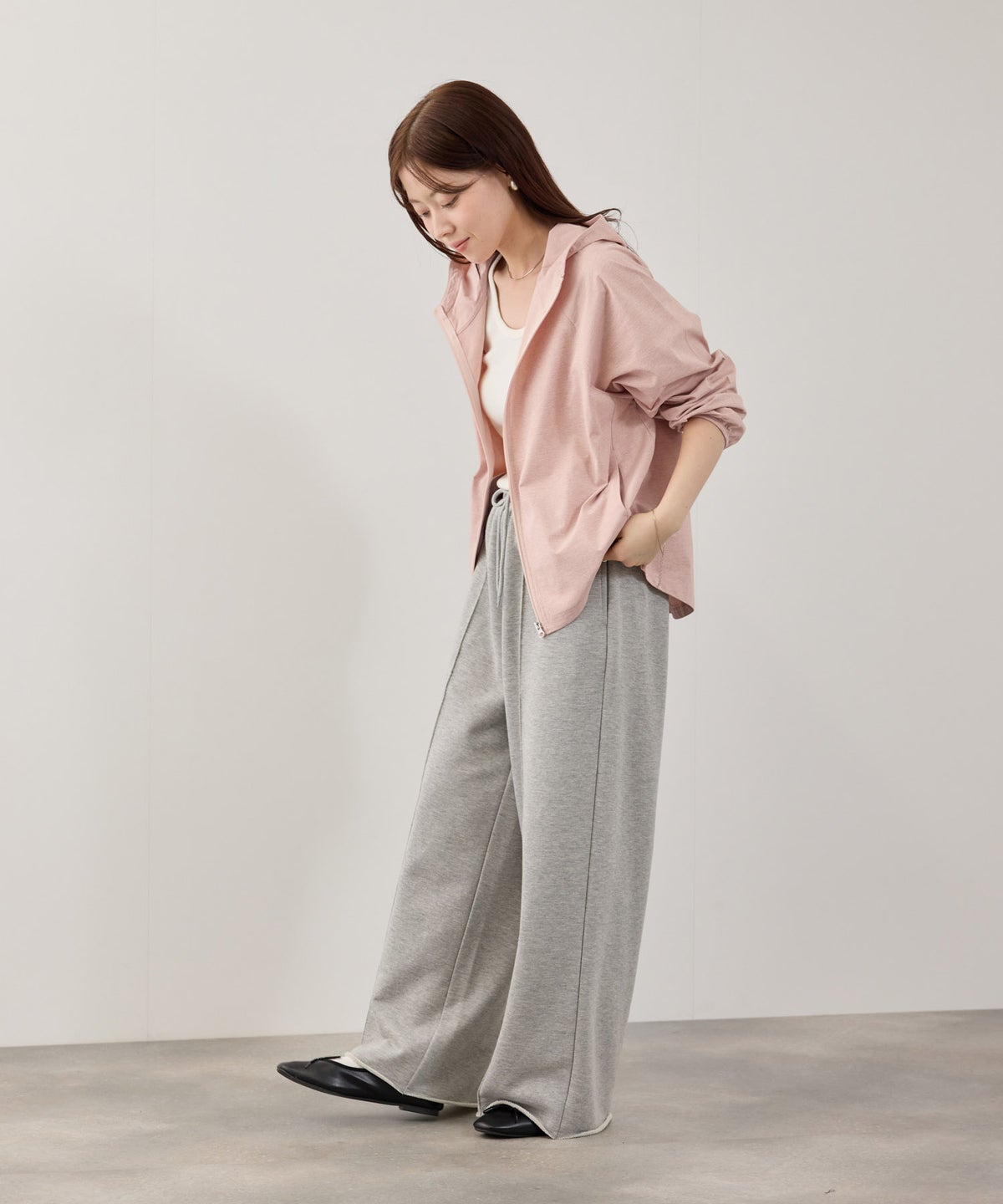 [期間限定価格]NAVY SARARI 天竺UVカットパーカー レディース