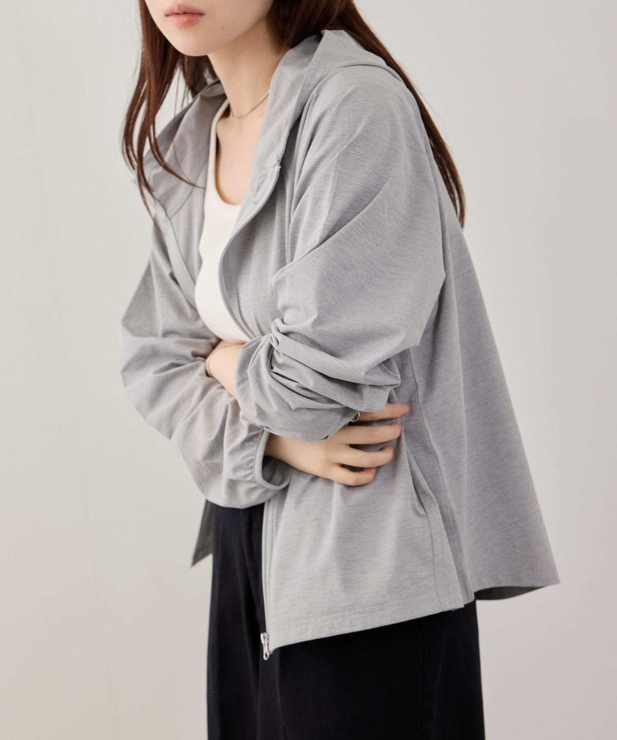 [期間限定価格]NAVY SARARI 天竺UVカットパーカー レディース