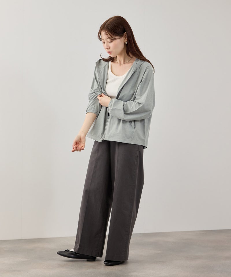 [期間限定価格]NAVY  SARARI 天竺UVカットパーカー レディース商品画像-21