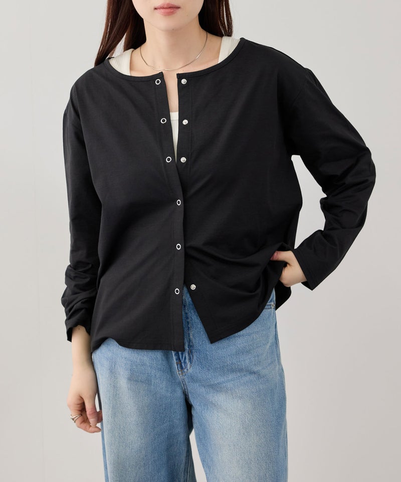 [期間限定価格]NAVY  SARARI 天竺UVカットカーディガン レディース商品画像-3