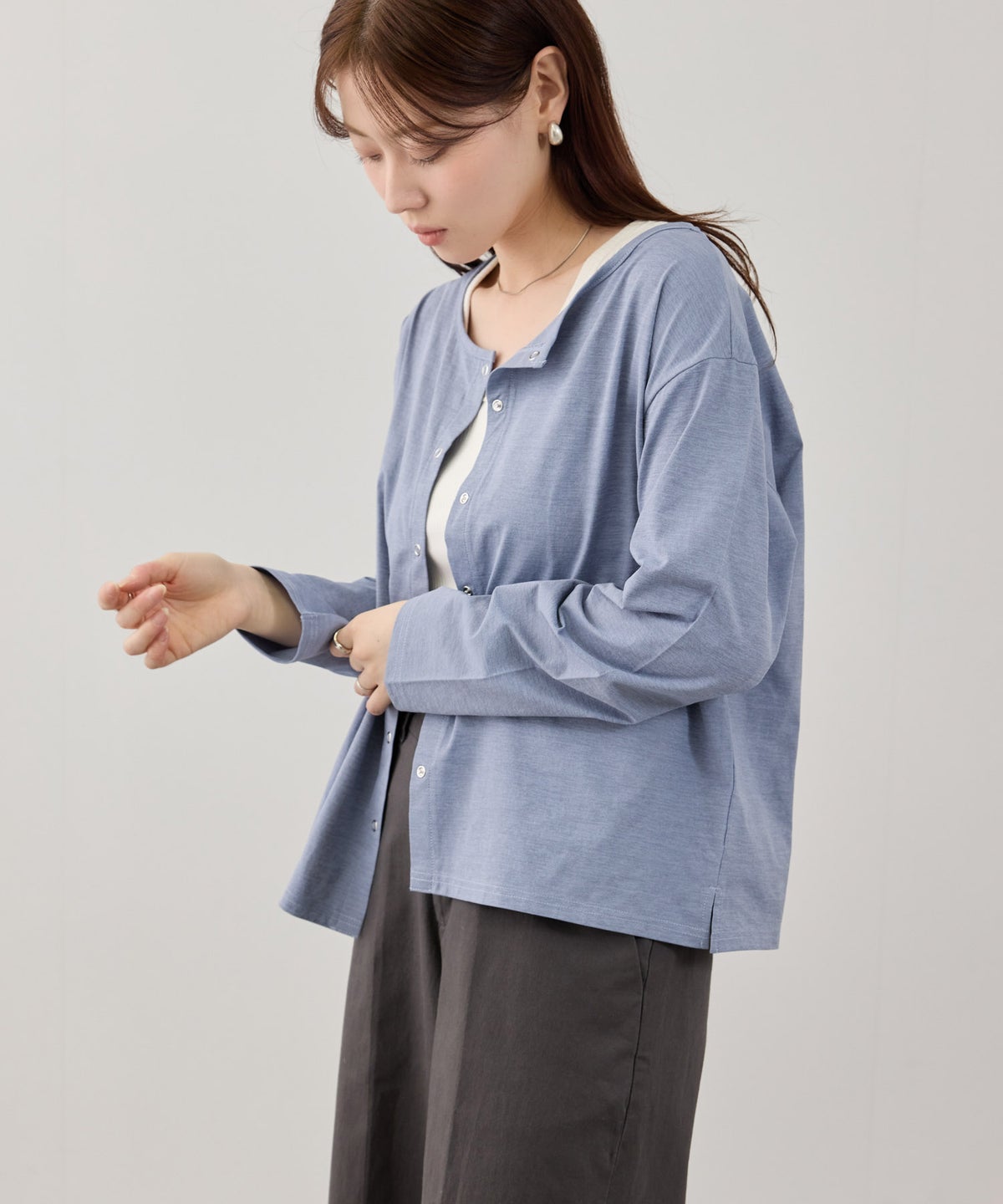 [期間限定価格]NAVY SARARI 天竺UVカットカーディガン レディース