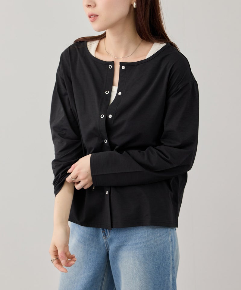 NAVY SARARI 天竺UVカットカーディガン レディース商品画像-10