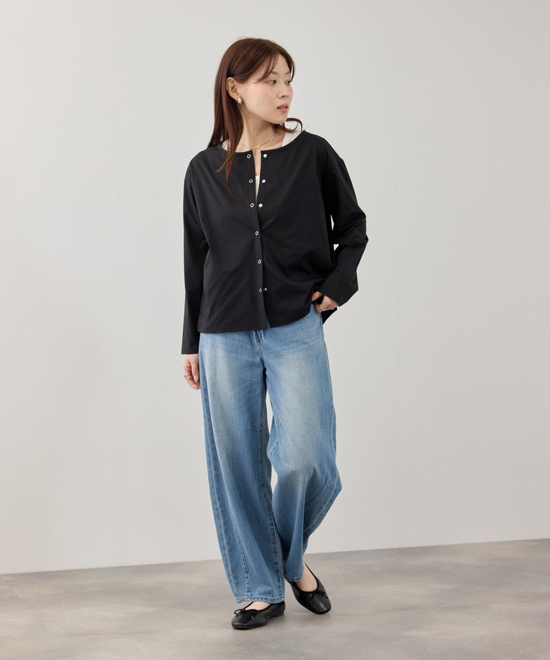 NAVY SARARI 天竺UVカットカーディガン レディース商品画像-12