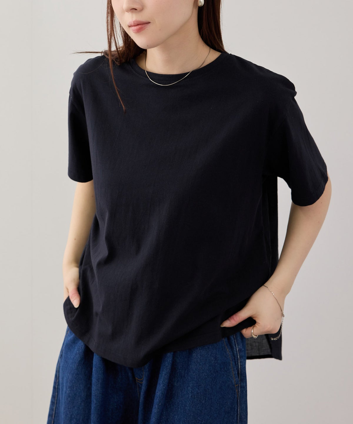 Free Nature インドファブリック バック切替Tシャツ レディース メール便 対応商品