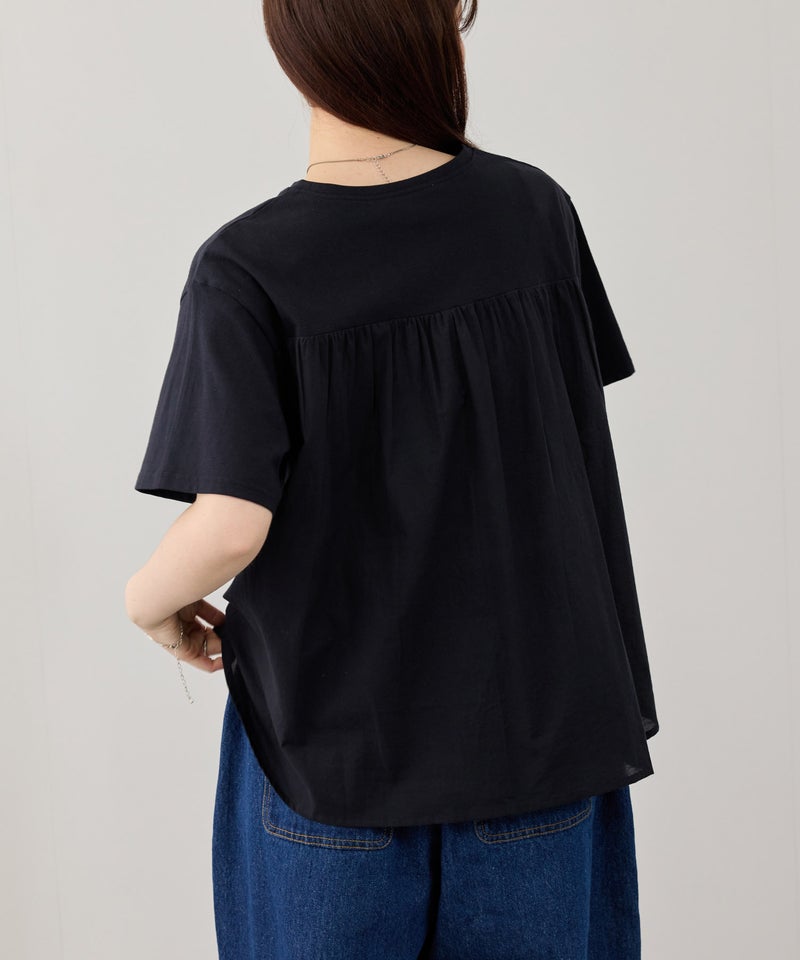 Free Nature インドファブリック バック切替Tシャツ レディース メール便 対応商品商品画像-14