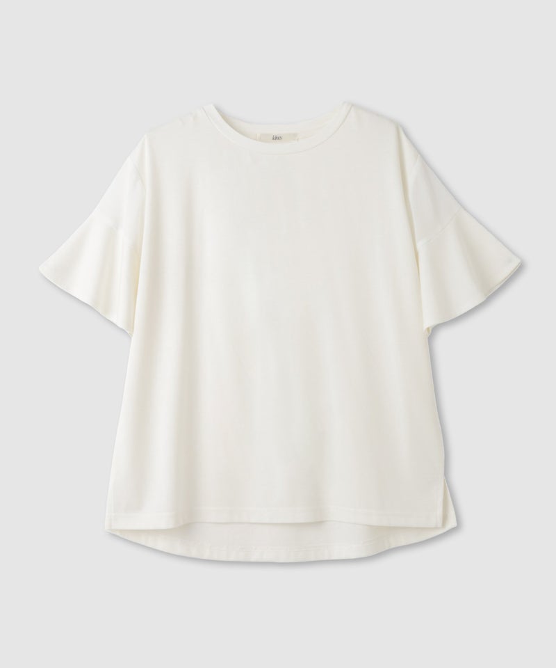 Idnes  異素材ドッキング シアーフレアスリーブ Tシャツ レディース メール便 対応商品商品画像-1