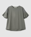 Idnes 異素材ドッキング シアーフレアスリーブ Tシャツ レディース メール便 対応商品
