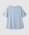 Idnes 異素材ドッキング シアーフレアスリーブ Tシャツ レディース メール便 対応商品