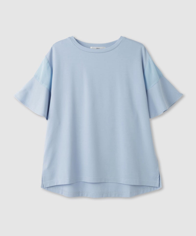 Idnes  異素材ドッキング シアーフレアスリーブ Tシャツ レディース メール便 対応商品商品画像-26