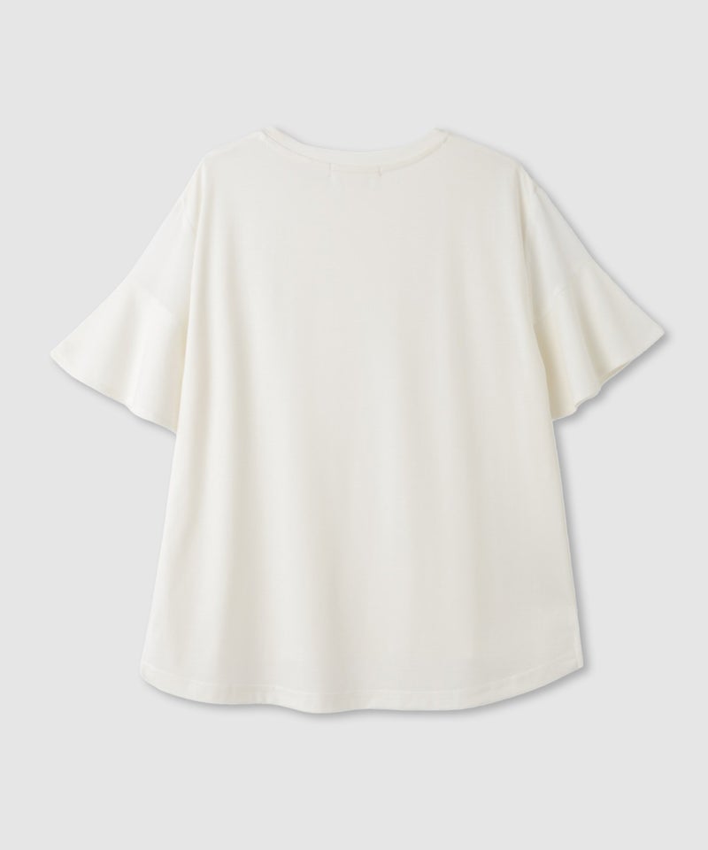 Idnes 異素材ドッキング シアーフレアスリーブ Tシャツ レディース メール便 対応商品商品画像-28