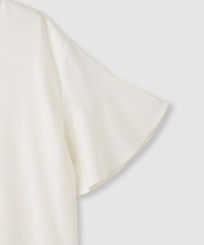Idnes 異素材ドッキング シアーフレアスリーブ Tシャツ レディース メール便 対応商品商品画像-29