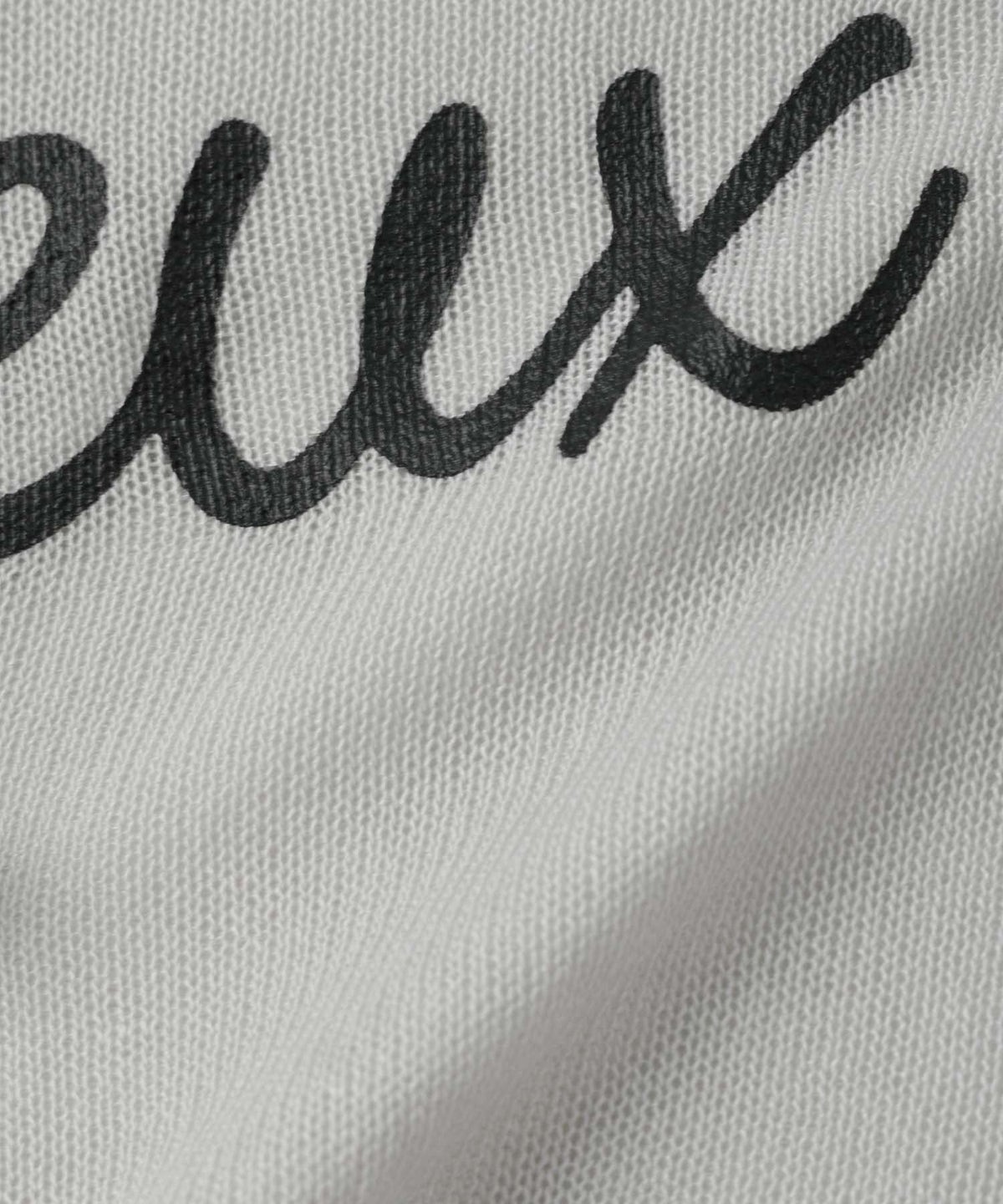 NAVY SARARI ロゴプリント シアーニットプルオーバー 配色ライン レディース