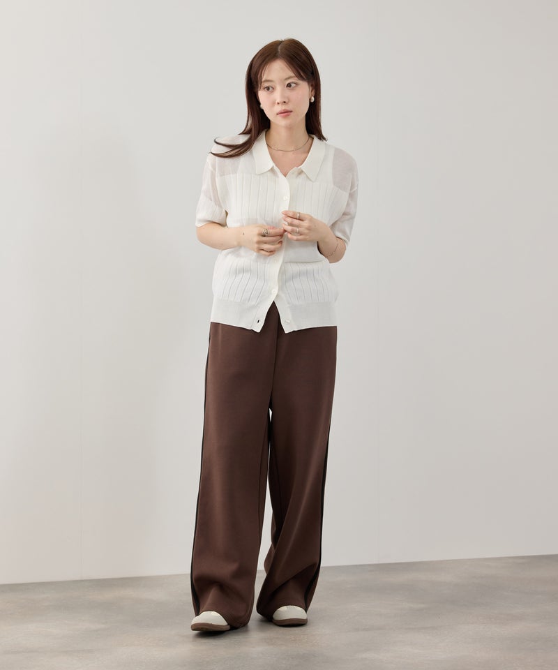 NAVY  SARARI 襟付きシアーカーディガン レディース商品画像-10