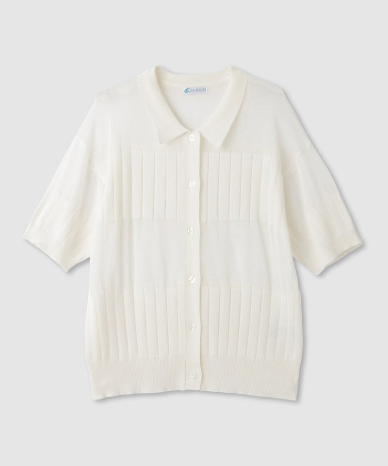 NAVY SARARI 襟付きシアーカーディガン レディース商品画像-13