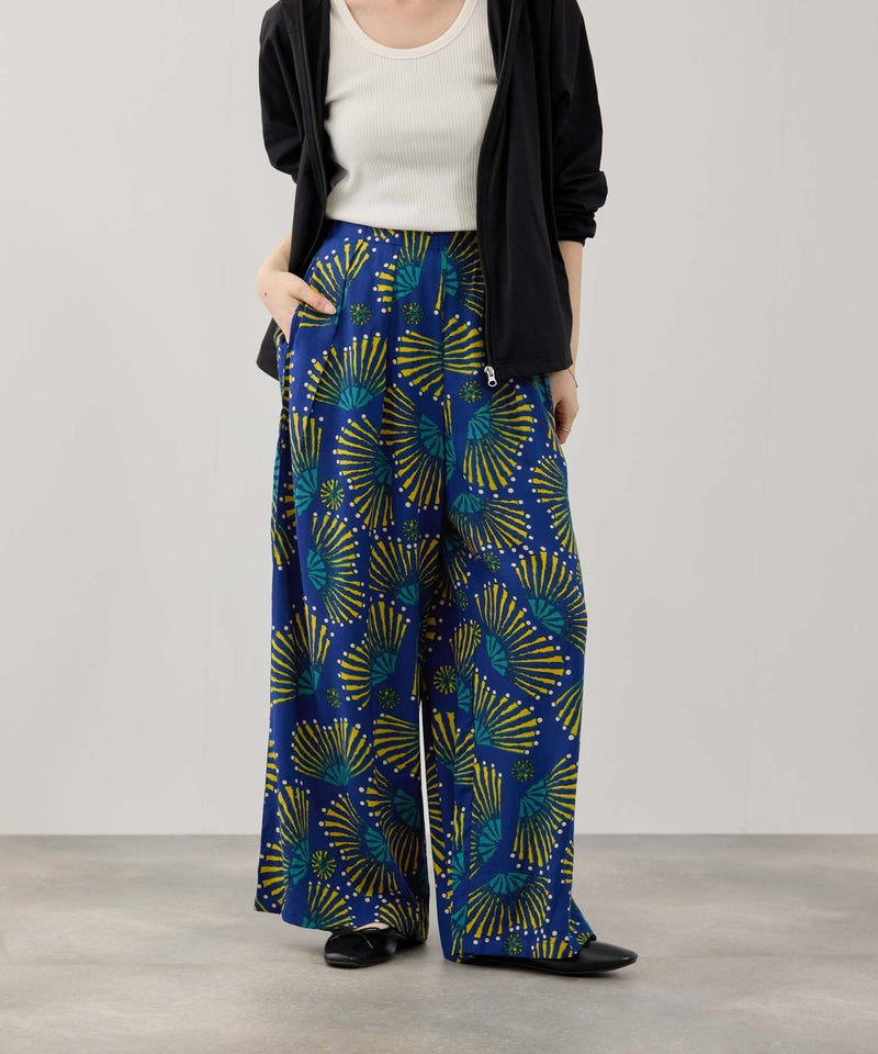 Free Nature  インドファブリック レーヨンワイドパンツ レディース商品画像-5