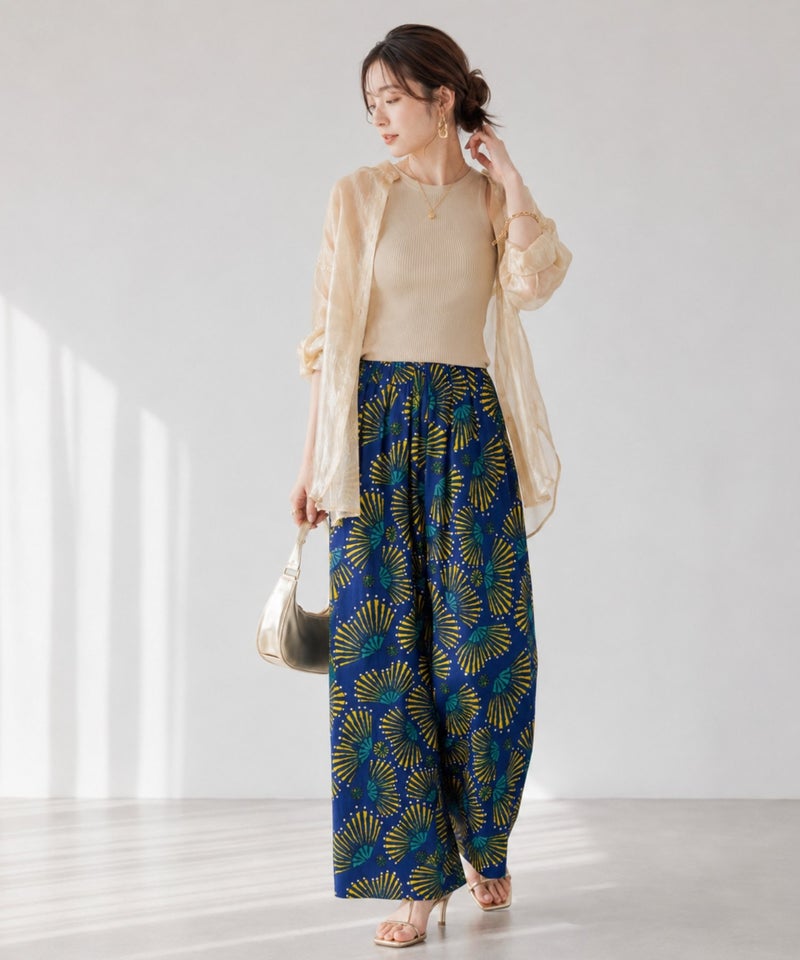 Free Nature インドファブリック レーヨンワイドパンツ レディース商品画像-5