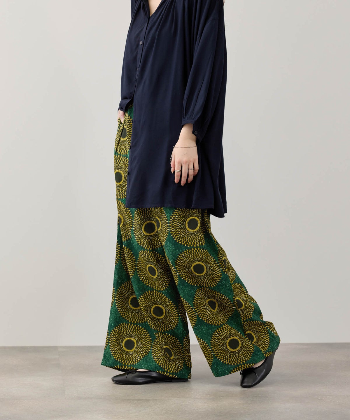 Free Nature インドファブリック レーヨンワイドパンツ レディース