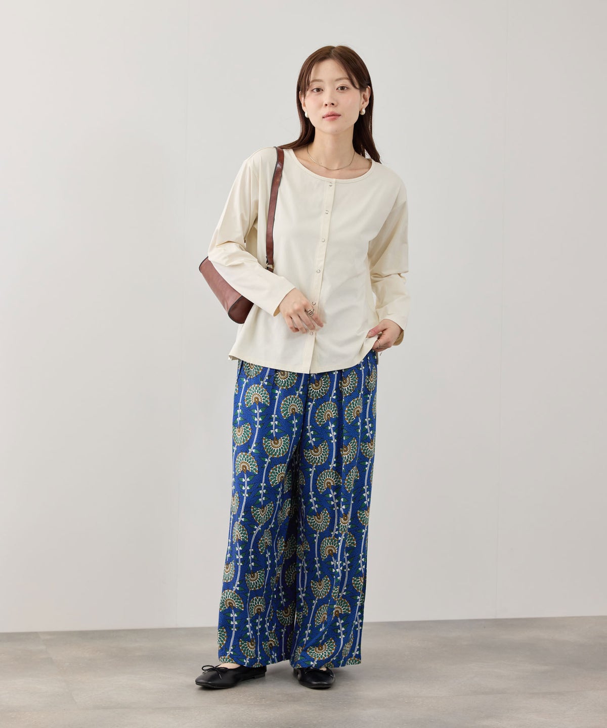 Free Nature インドファブリック レーヨンワイドパンツ レディース