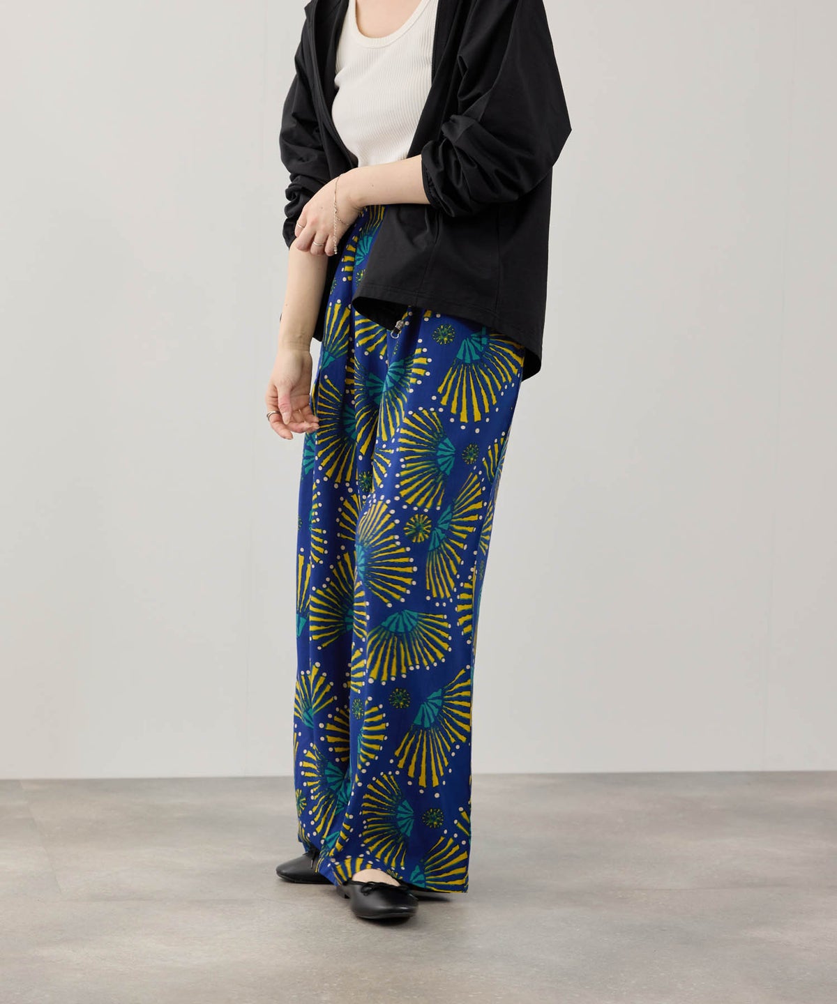 Free Nature インドファブリック レーヨンワイドパンツ レディース