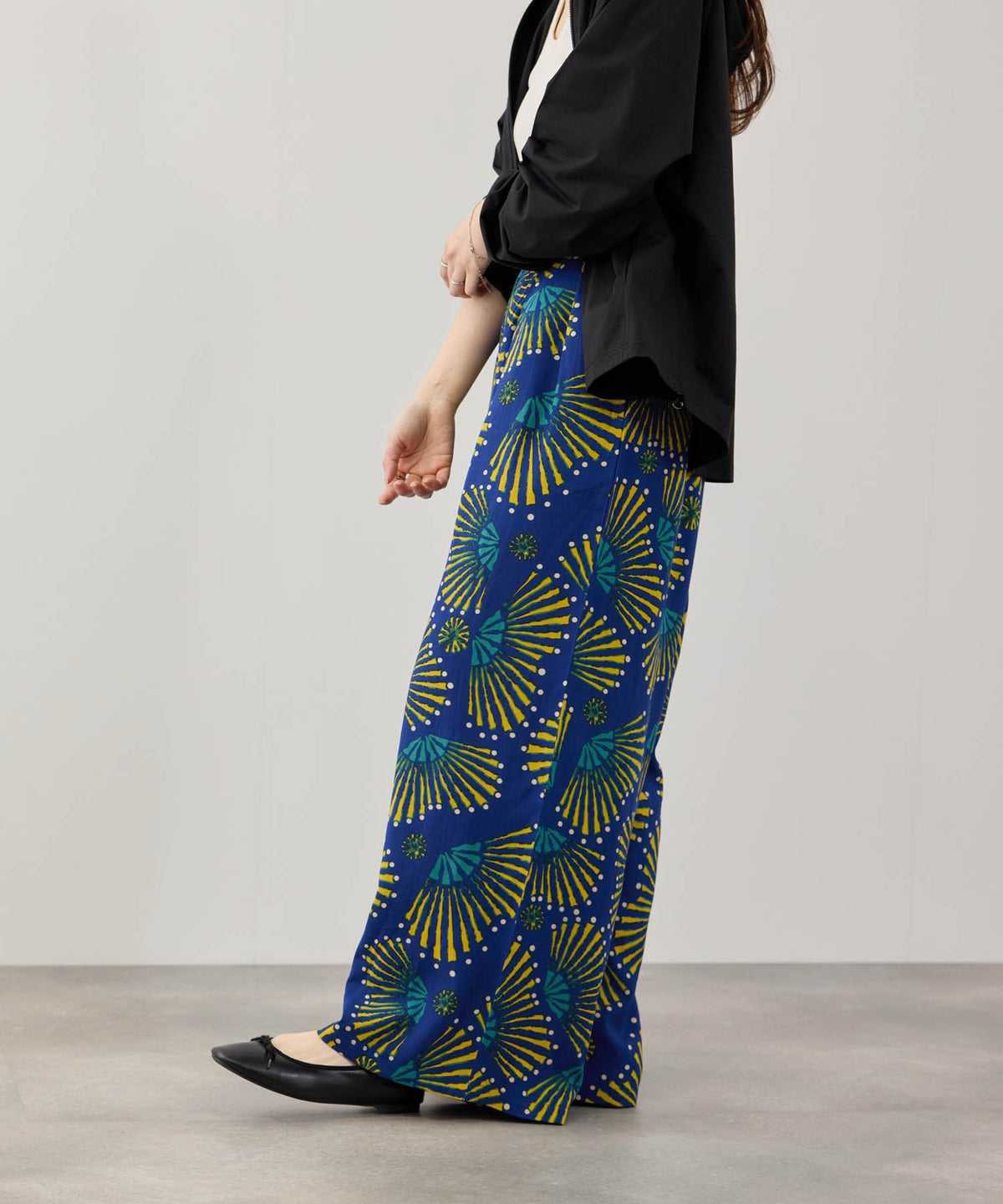 Free Nature インドファブリック レーヨンワイドパンツ レディース