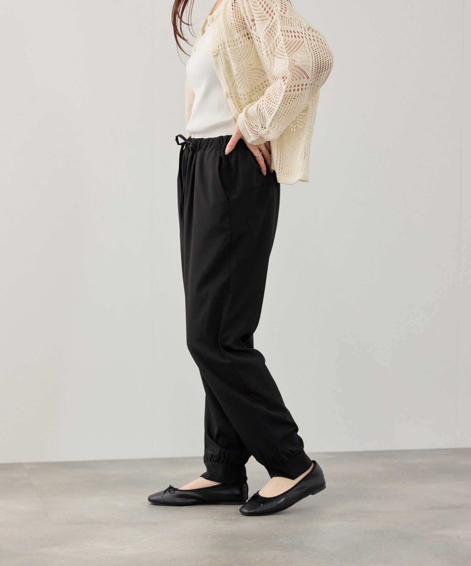 【極美品】ラッセルノ ドラーストレッチワイドジョガーパンツ 2XL ルチャ 黒 ストレッチジョガーパンツ レディース