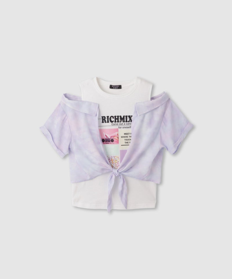 RICH MIX  シアー前結びドッキングシャツ キッズ メール便 対応商品商品画像-1