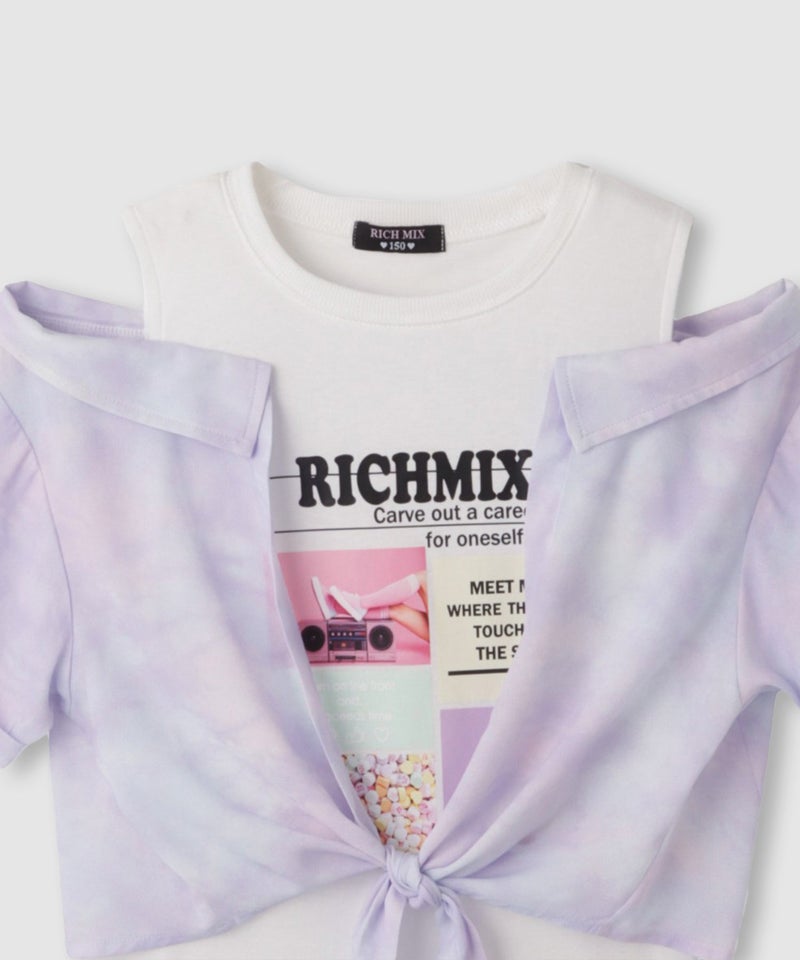 RICH MIX シアー前結びドッキングシャツ キッズ メール便 対応商品商品画像-4