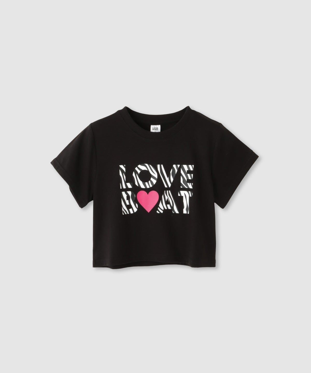 LOVE BOAT クロップドTシャツ ハート ロゴプリント キッズ メール便 対応商品