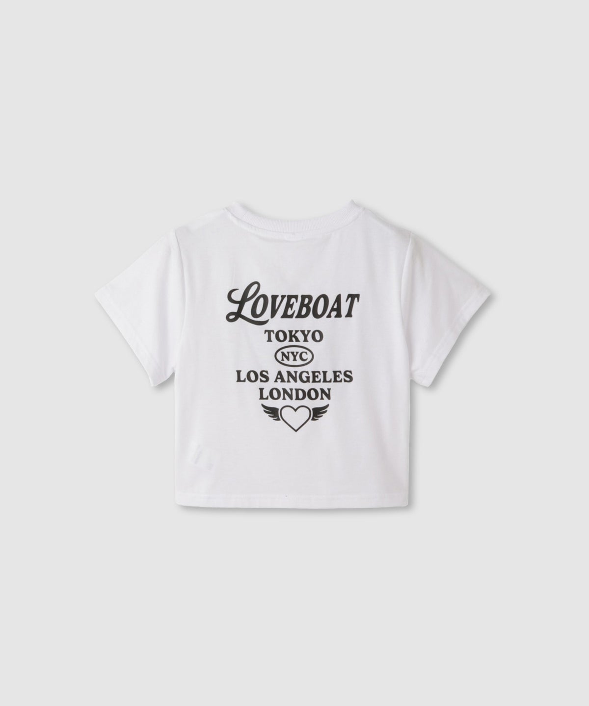 LOVE BOAT クロップドTシャツ ハート ロゴプリント キッズ メール便 対応商品