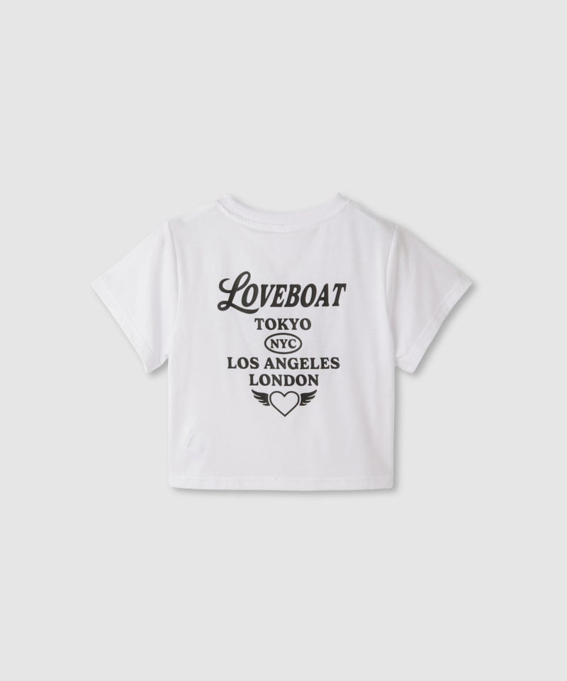 LOVE BOAT クロップドTシャツ ハート ロゴプリント キッズ メール便 対応商品商品画像-3