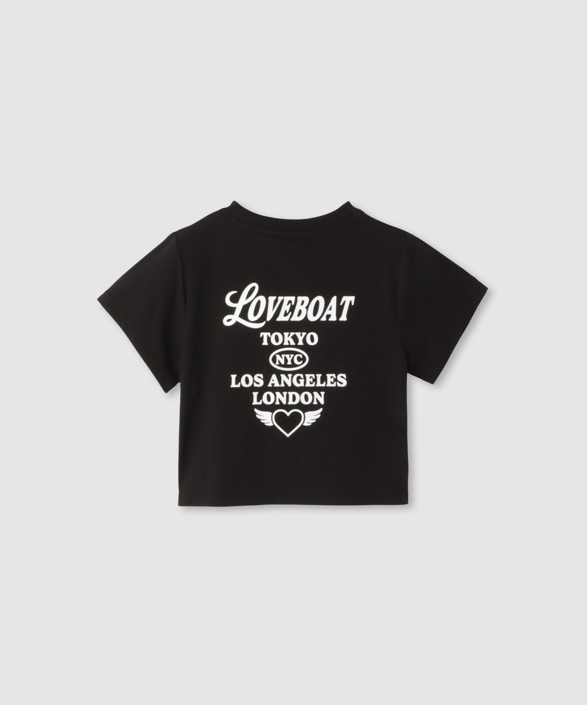 LOVE BOAT クロップドTシャツ ハート ロゴプリント キッズ メール便 対応商品
