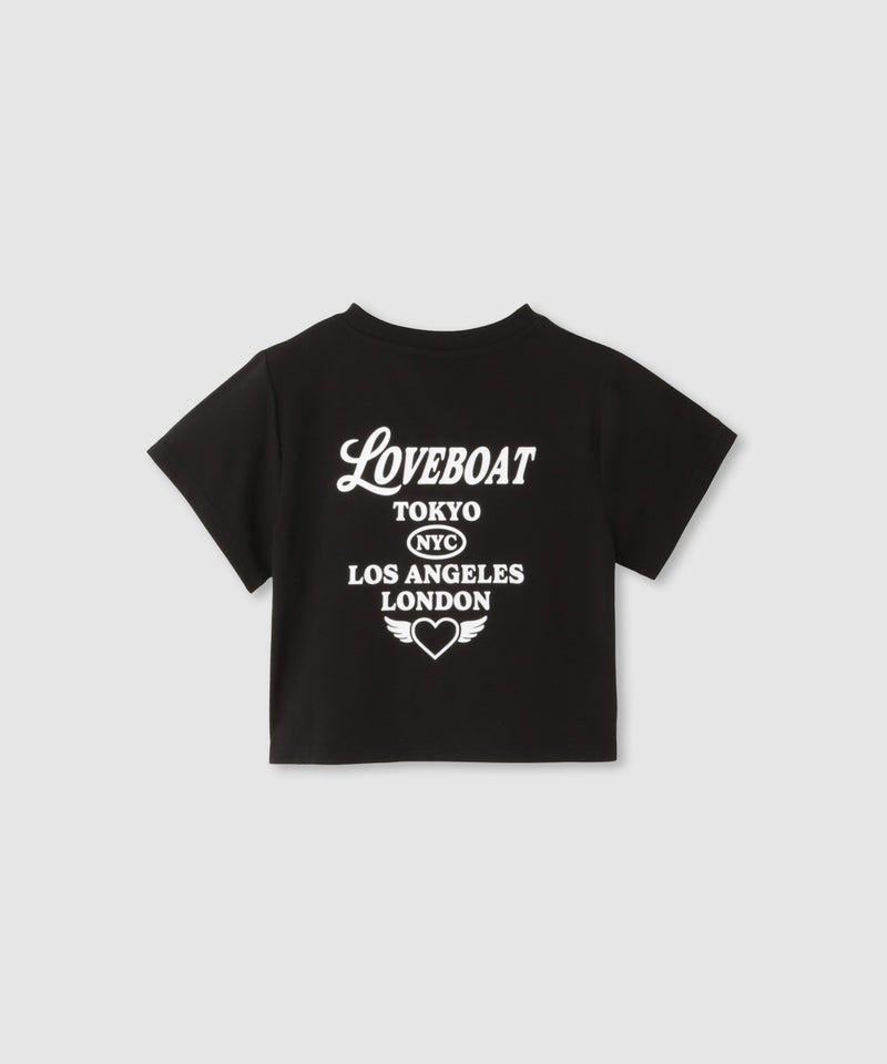 LOVE BOAT  クロップドTシャツ ハート ロゴプリント キッズ メール便 対応商品商品画像-4
