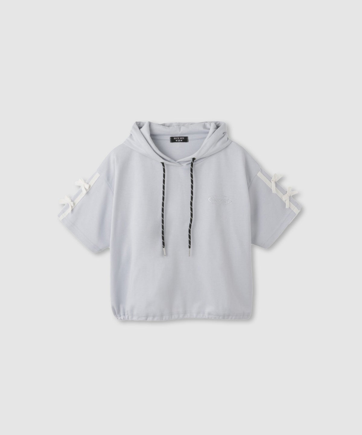 RICH MIX 裾ドロスト クロップド半袖パーカー ライン キッズ