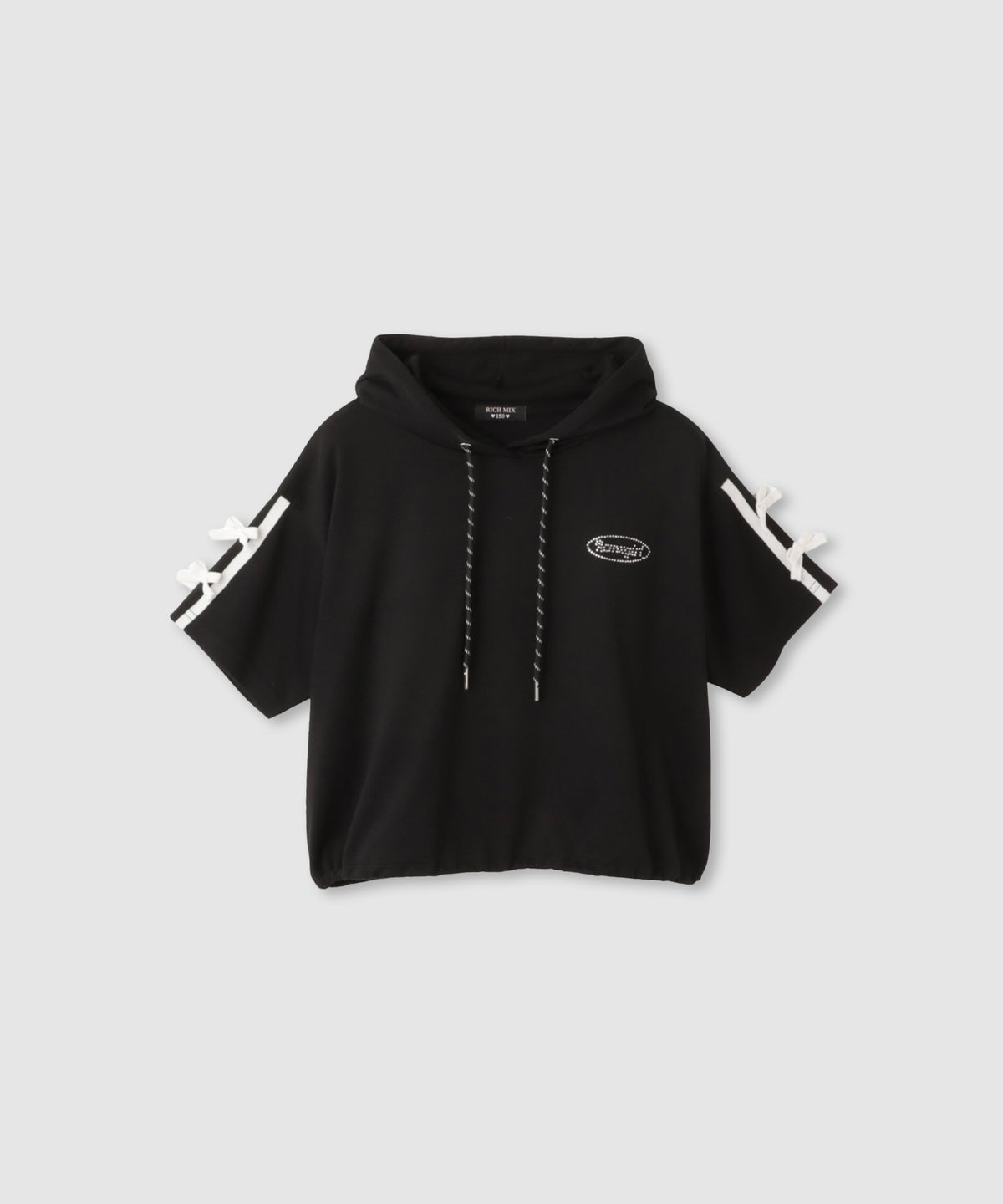 RICH MIX 裾ドロスト クロップド半袖パーカー ライン キッズ